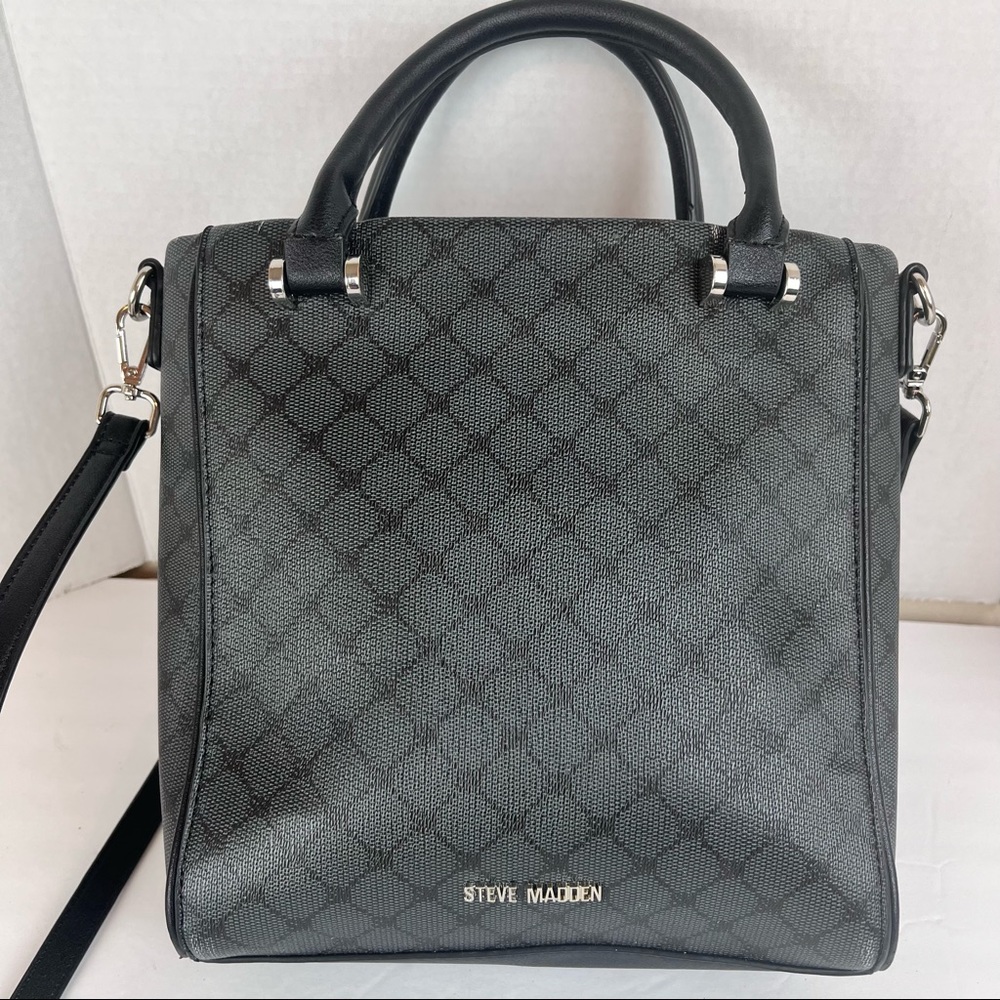 Steve Madden Black and Gray Checkered Bag